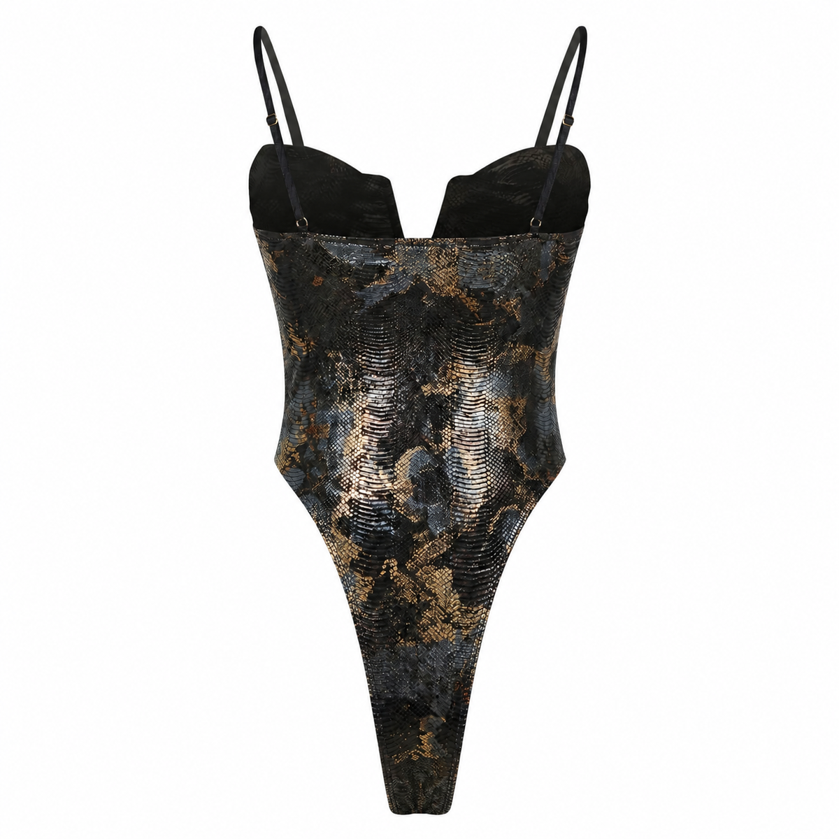 GOLDEN FANG - SNAKE PRINT ONE-PIECE SWIMSUIT
