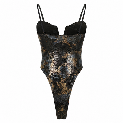 GOLDEN FANG - SNAKE PRINT ONE-PIECE SWIMSUIT