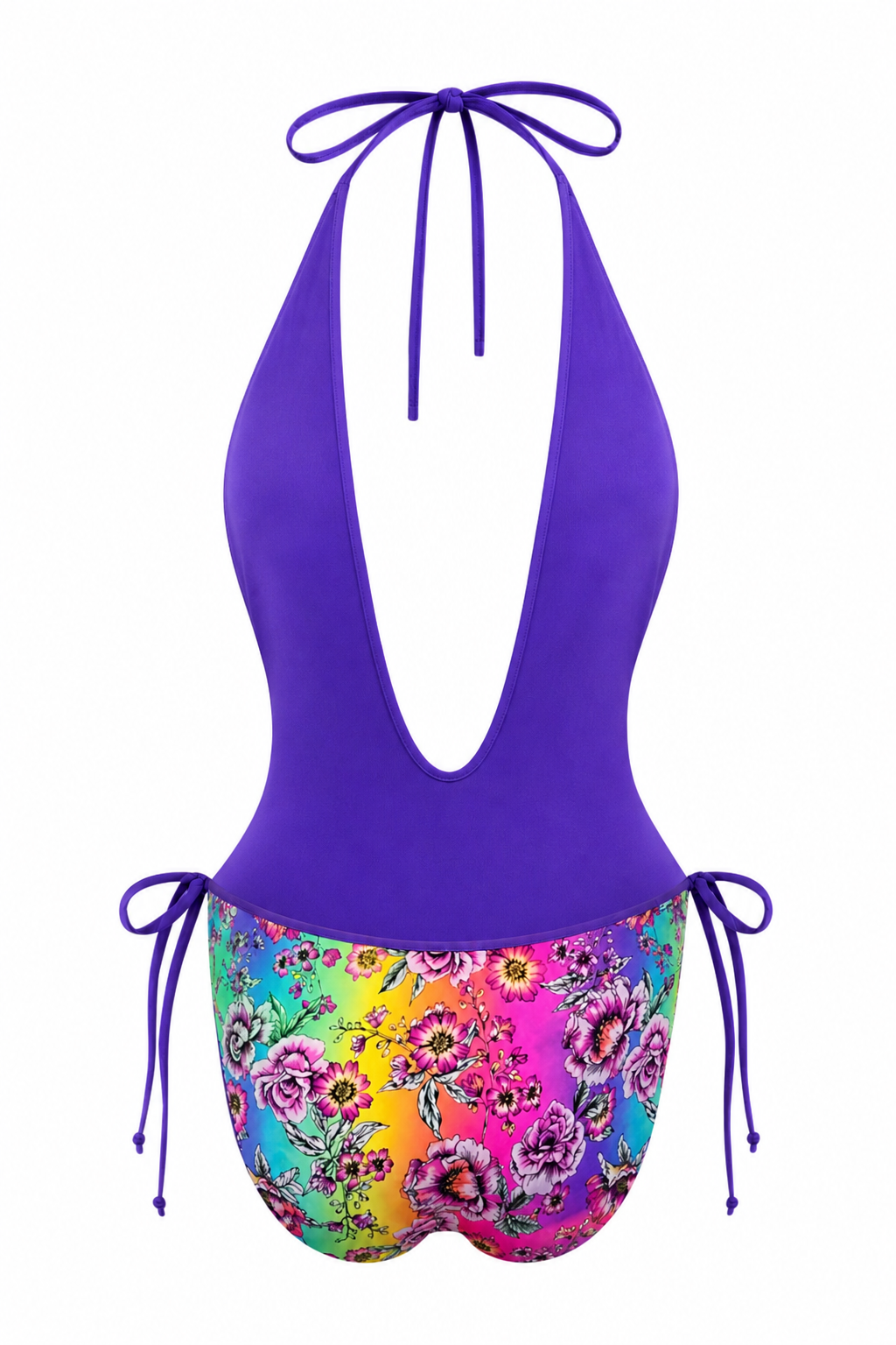 NEON BLOOM - COLORFUL FLORAL ONE-PIECE SWIMSUIT