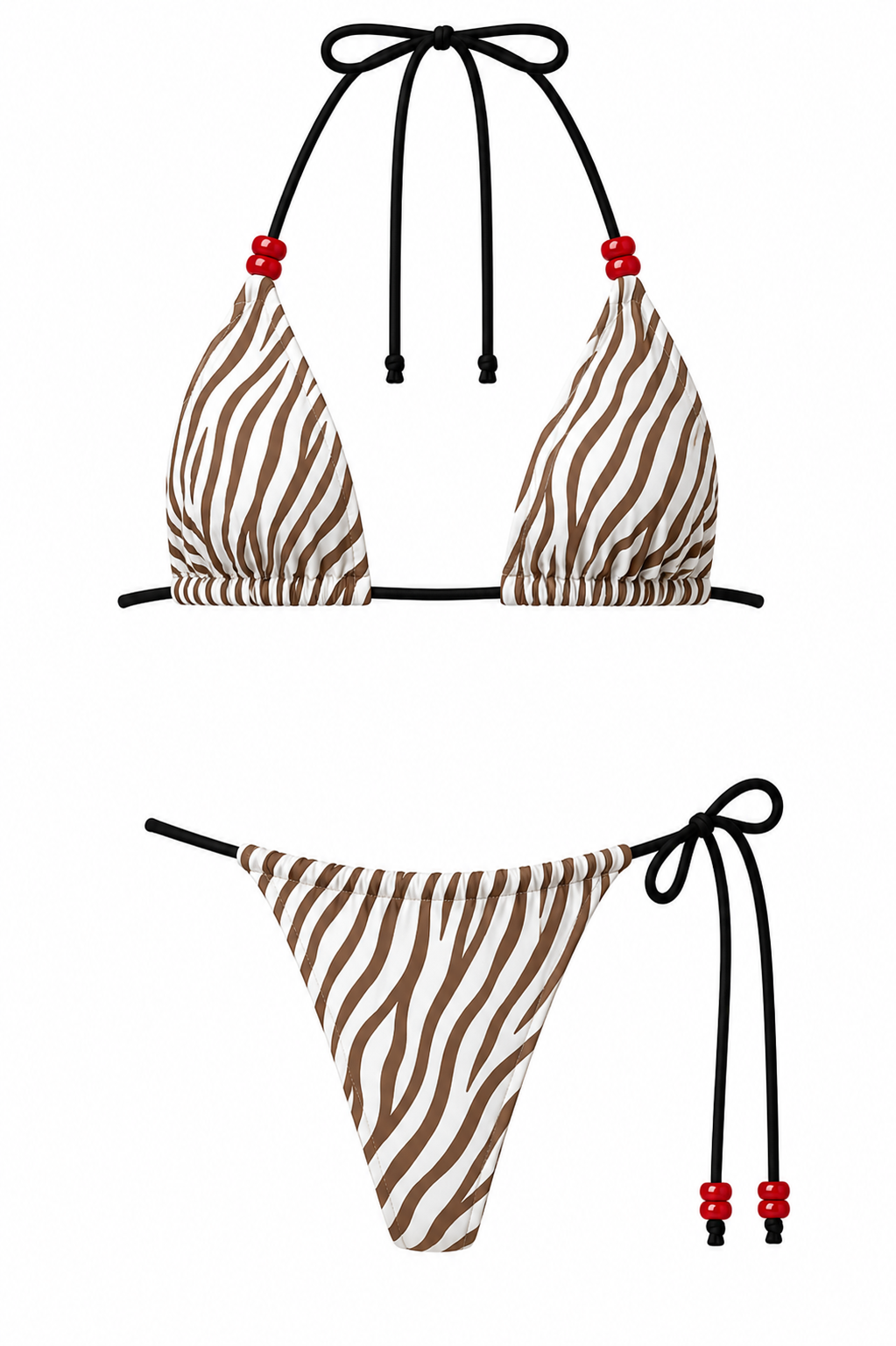 SERENGETI - BROWN ZEBRA BIKINI