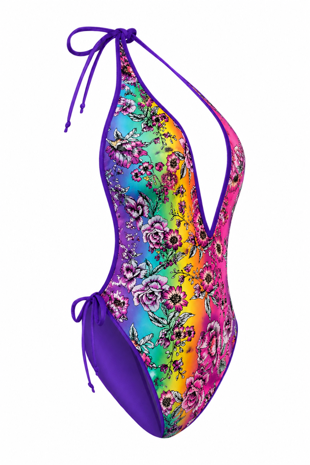 NEON BLOOM - COLORFUL FLORAL ONE-PIECE SWIMSUIT