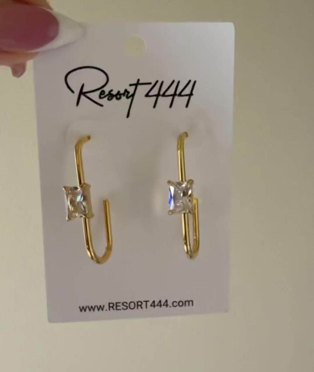 Zenith Earrings – Sculptural Gold Hoops with Center Gem | RESORT 444