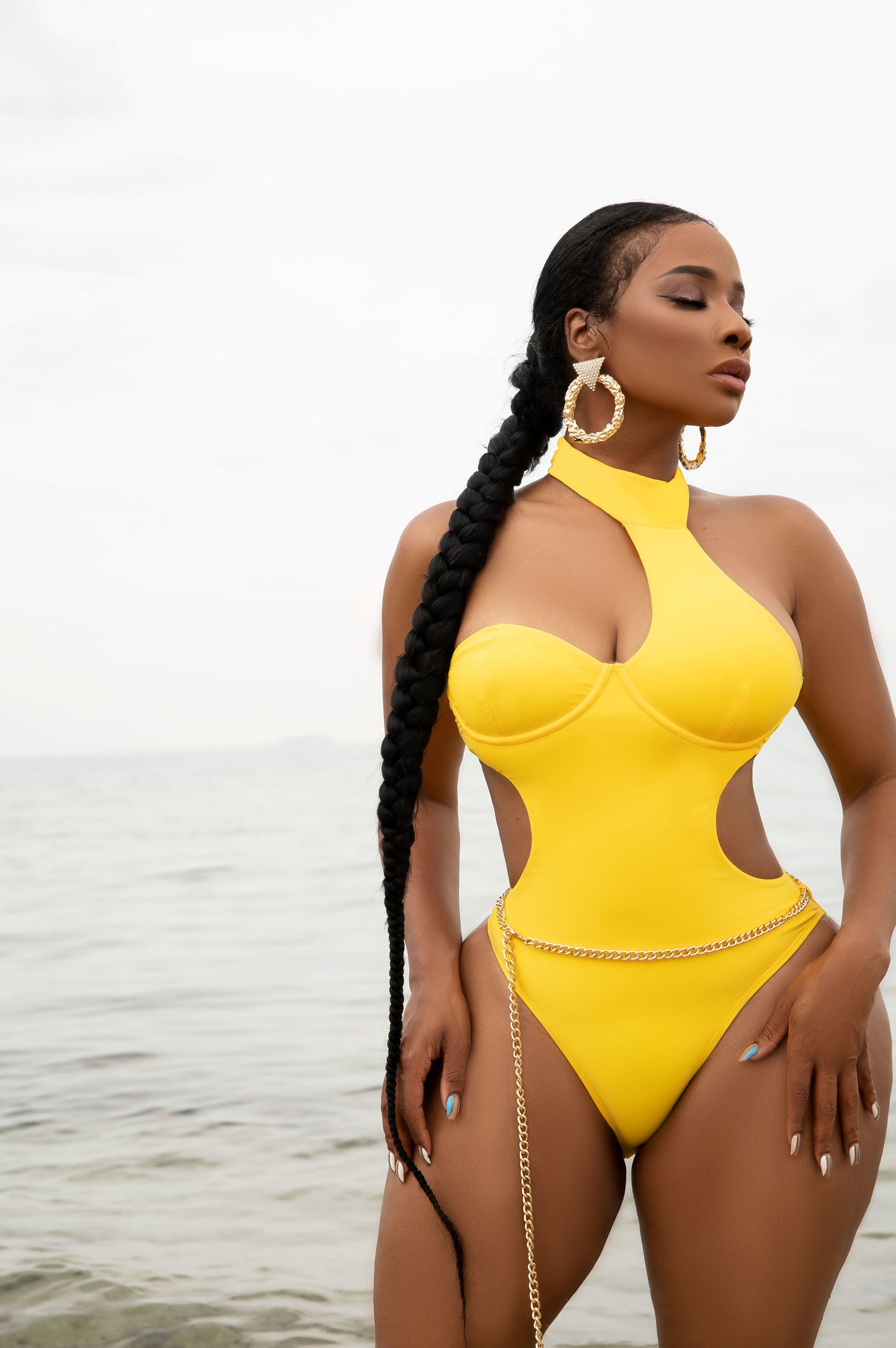 RESORT 444 Swimwear. The Kingston Swimsuit. Yellow one piece swimsuit.